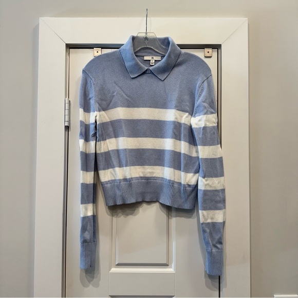 Banana Republic Sweaters - Banana Republic Light Blue and White Striped Sweater